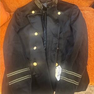 Zara Black Military Jacket with Gold Buttons